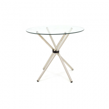 Mesa de centro vidrio templado patas acero inoxidable